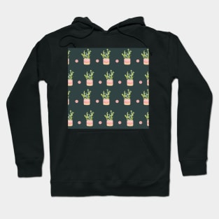 Cactus Pattern in Forest Green | Houseplants | Botanicals | Watercolor Hoodie